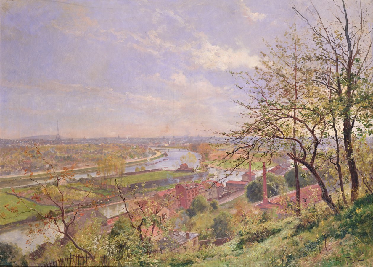 Utsikt över Boulogne sur Seine, ca 1900 av Louis Tauzin