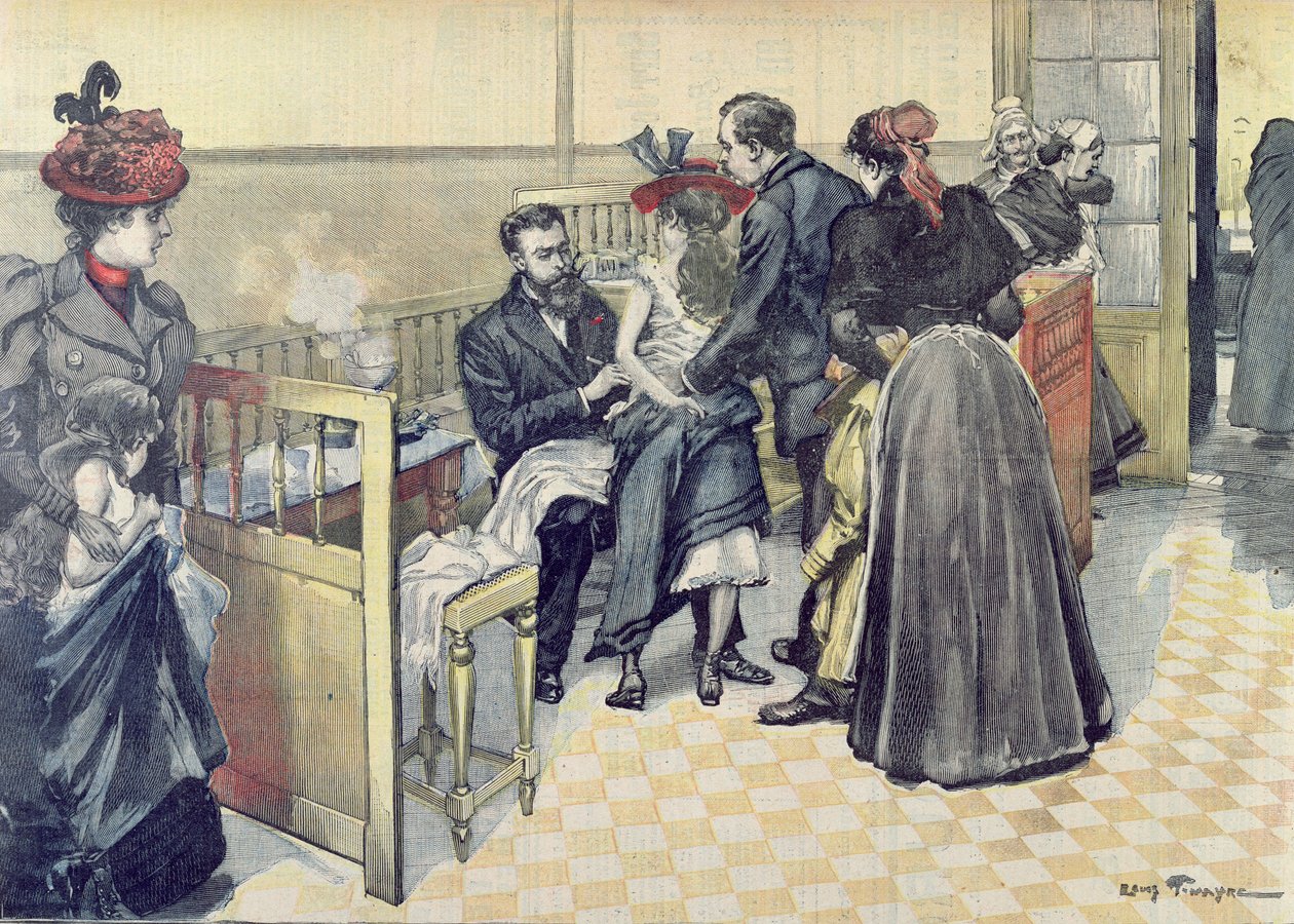 Vaccination mot rabies vid Pasteurinstitutet, ca 1900 av Louis Tinayre