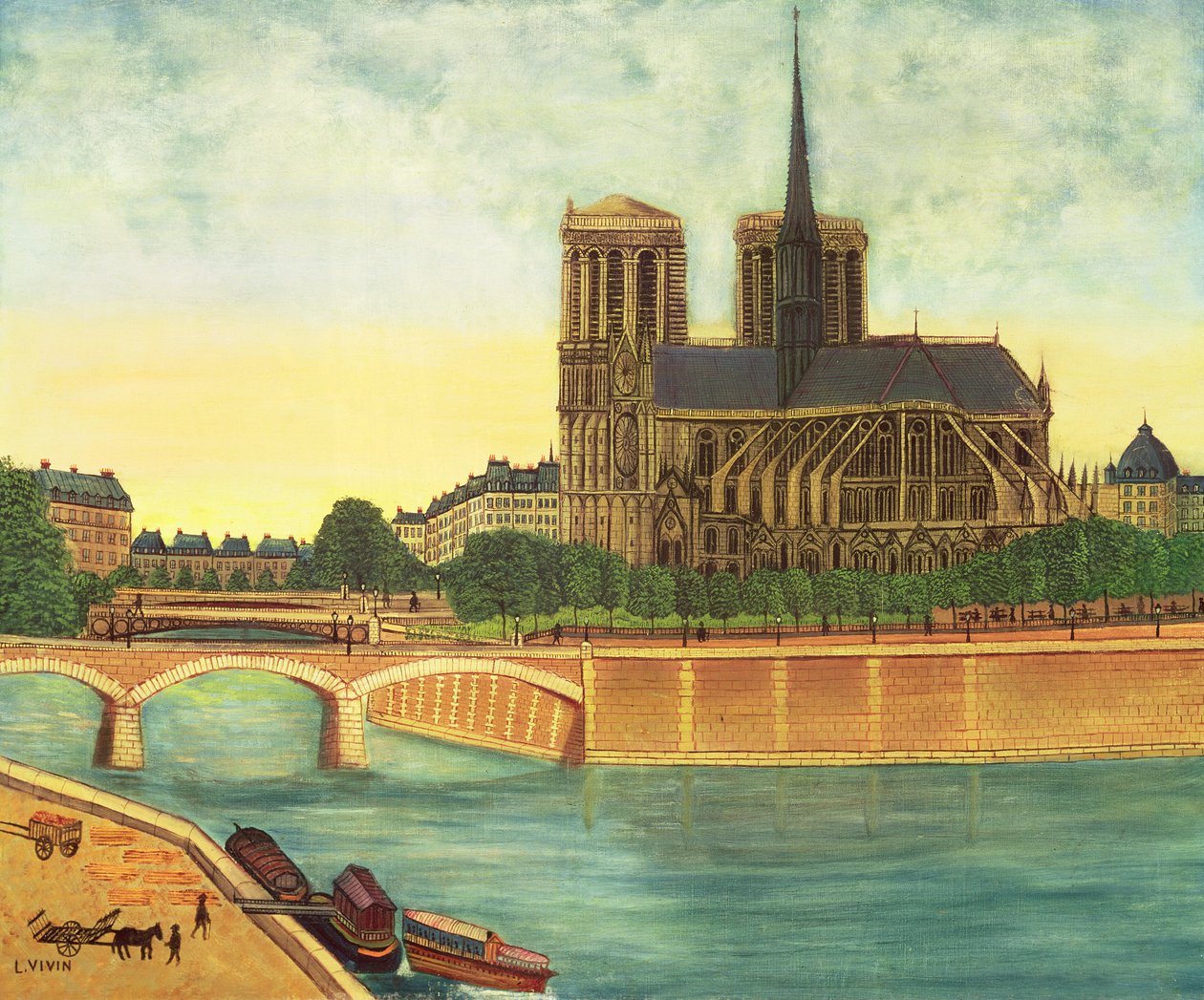 Notre-Dame (vy av absiden) ca 1933 av Louis Vivin