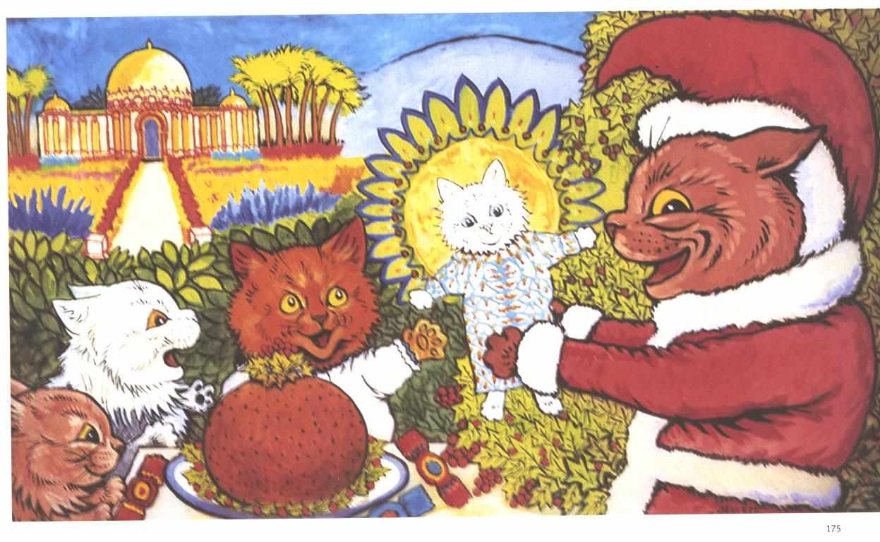  KatzenweihnachtnEnglish: Cats Christmasn av Louis Wain