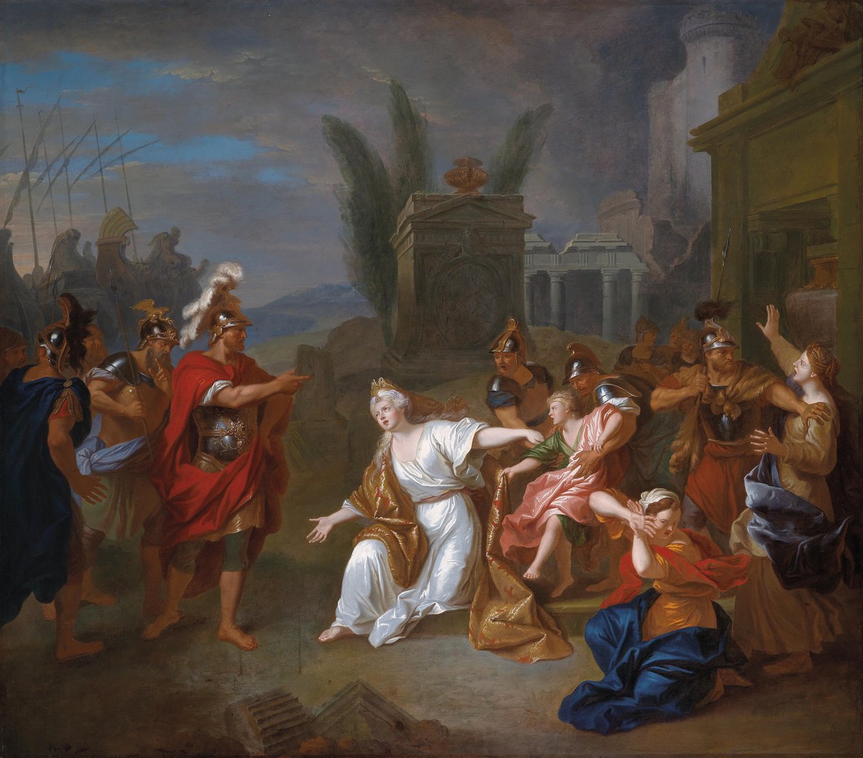 Odysseus verlangt von Andromache den Knaben Astyanax av Louis de Silvestre