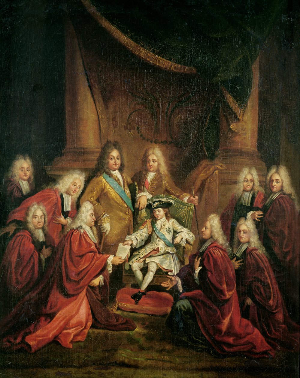 Ludvig XV (1710-74) beviljar adelspatent till Paris kommunala organ av Louis de, the Younger Boulogne