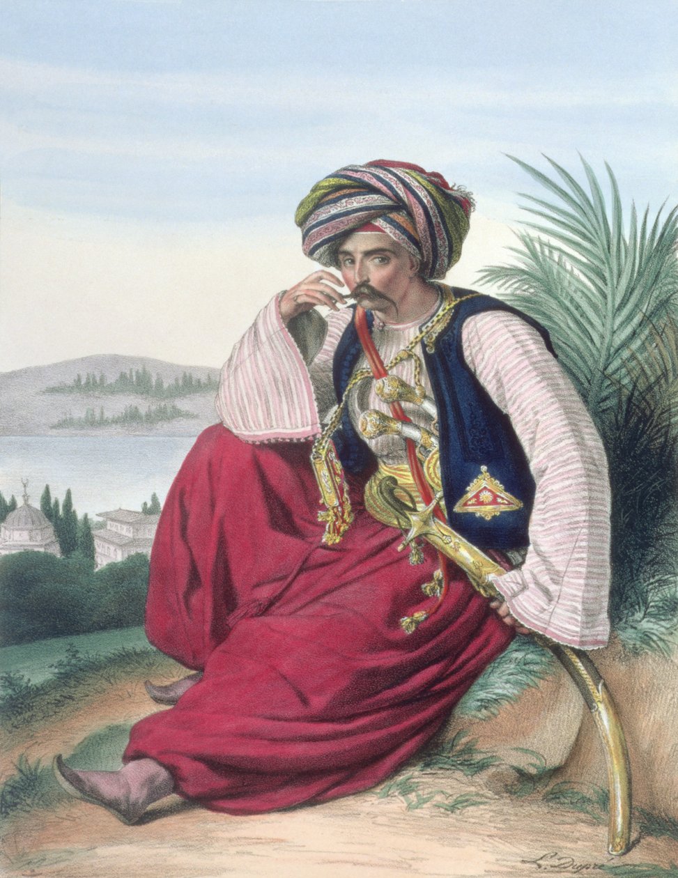 En Mameluke eller slavsoldat, graverad av Thierry Brothers av Louis (after) Dupre