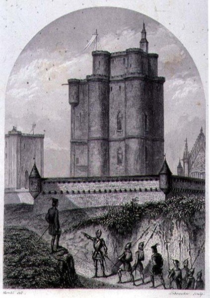 The Keep of Vincennes, graverad av Schroeder (gravyr) av Louis (after) Marckl
