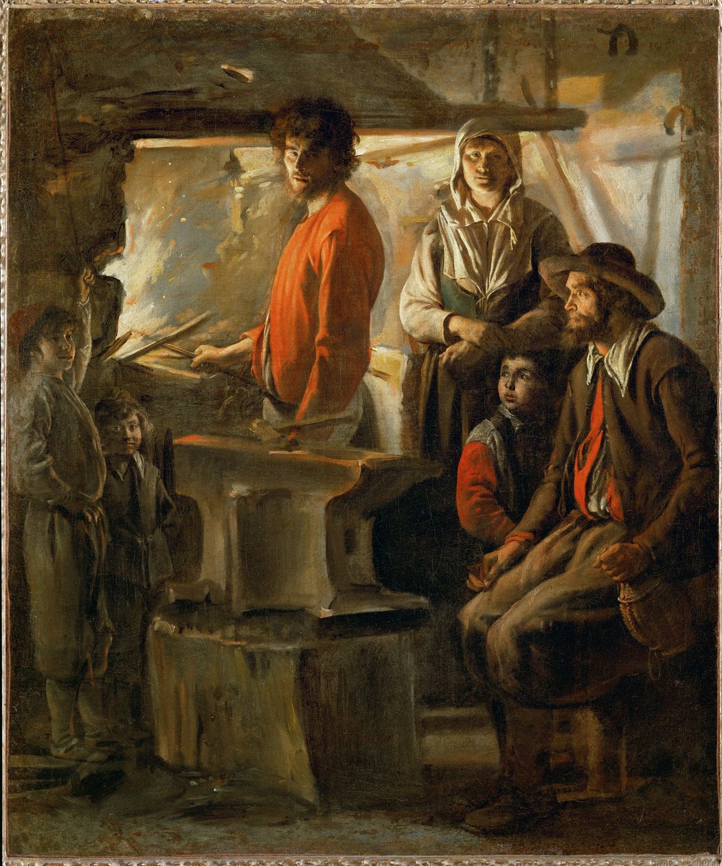 Smedjan eller: En smed i sin smedja ... av Louis (attr. to) Le Nain