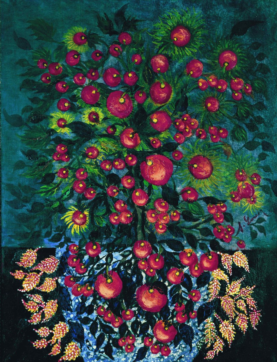 Äpplen med löv, 1929-1930. av Louis