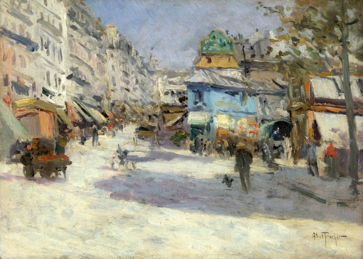 Rue Lepic, hörnet av Rue Puget och Place Blanche, ca 1890 (olja på trä) av Louis Abel Truchet