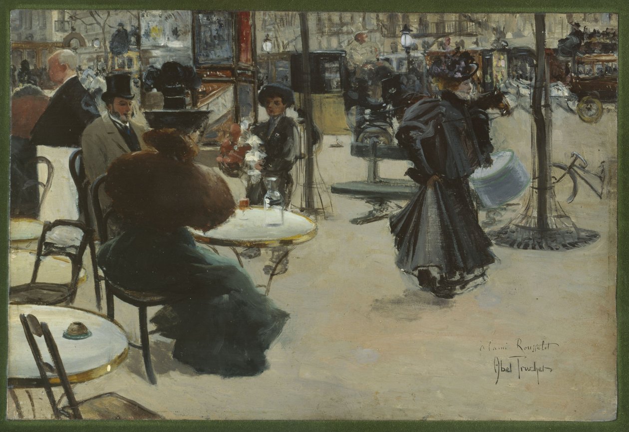 Gatuscen, även känd som Terrass till ett café, ca 1895 (olja på trä) av Louis Abel Truchet