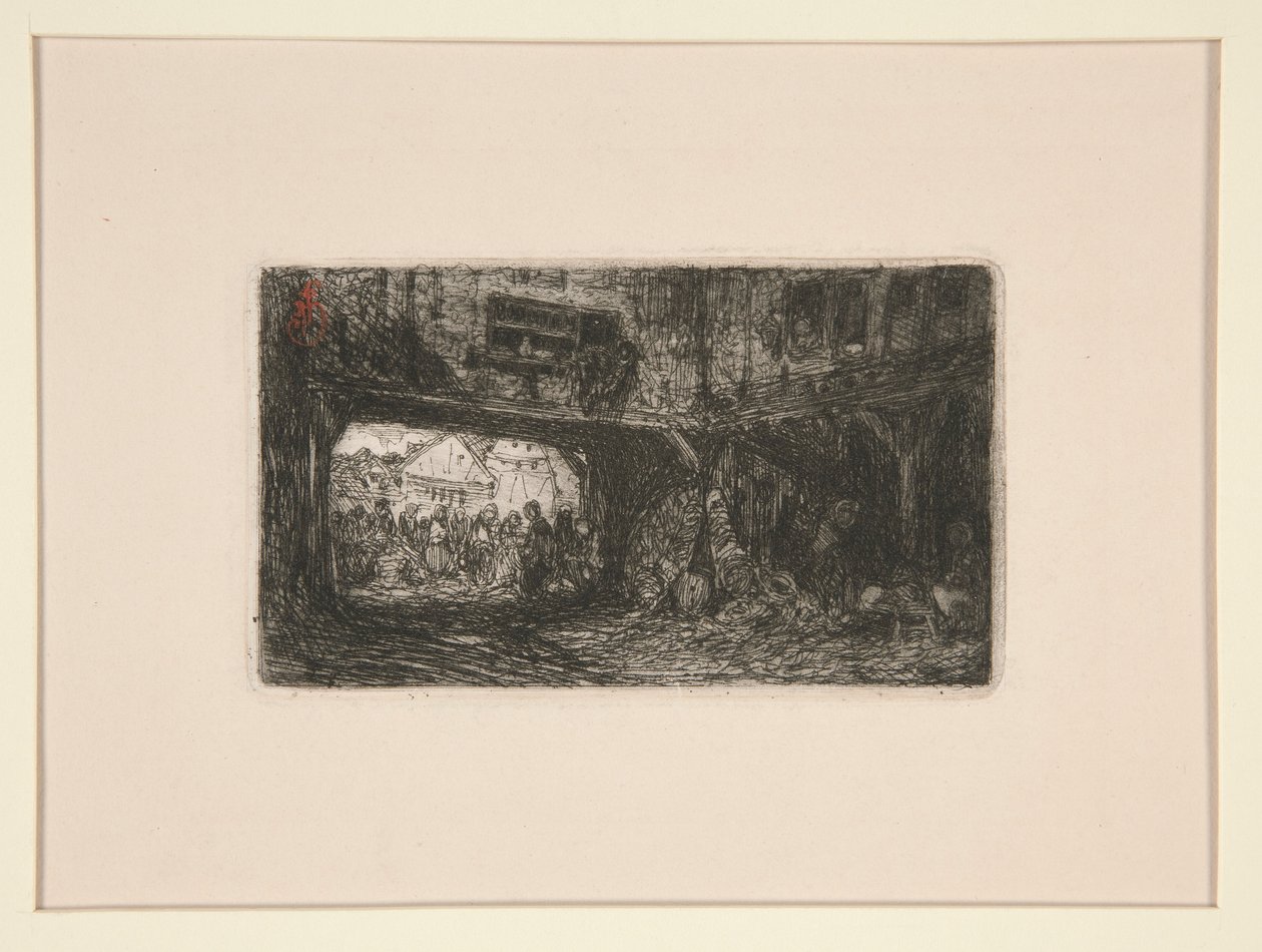 Innergård med passage av Louis Adolphe Hervier