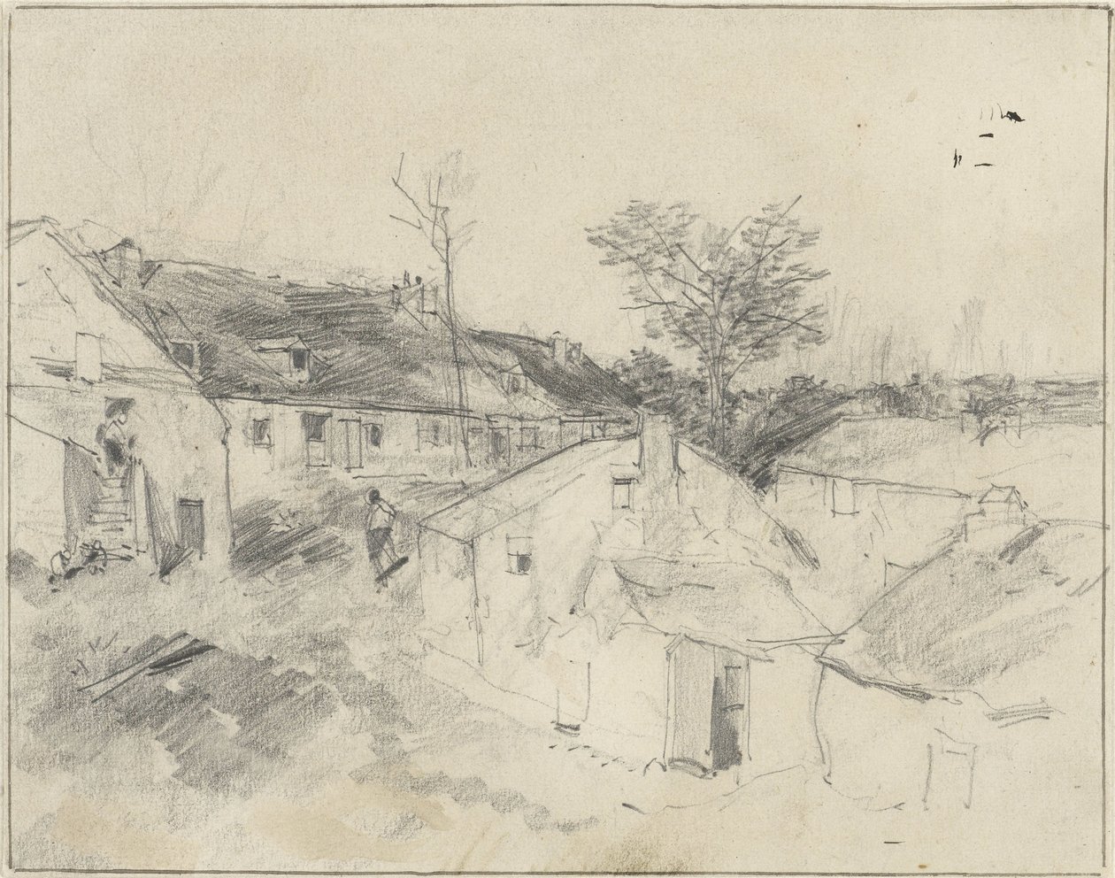 utsikt över byn av Louis Adolphe Hervier