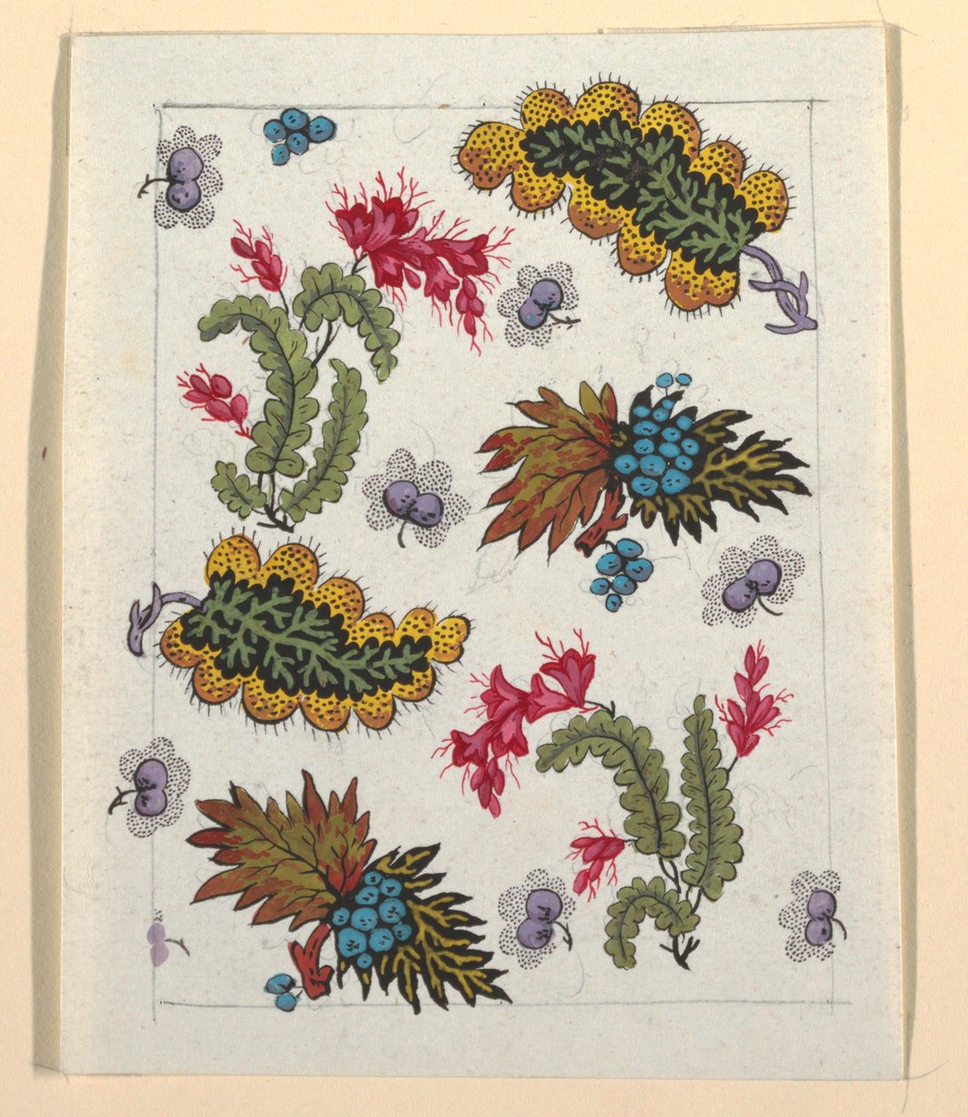 Blommönster för tryckt textil av Louis Albert DuBois