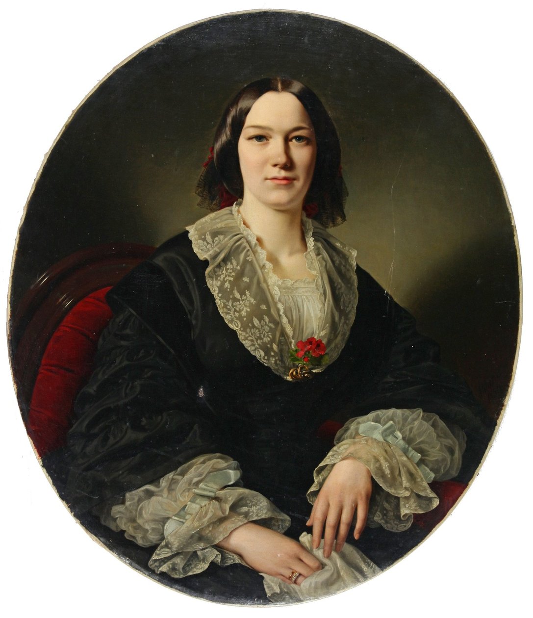 Porträtt av Maria Suwarina Rebekka Thyen, f. Wilkens av Louis Ammy Blanc