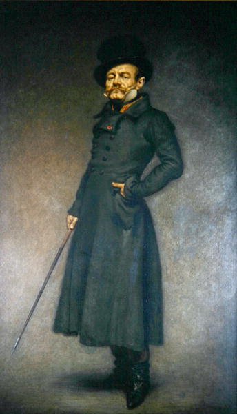 Firmin Gemier (1869-1933) i rollen som överste Bridau i pjäsen "La Rabouilleuse" av Emile Fabre (1869-1955) av Louis Anquetin
