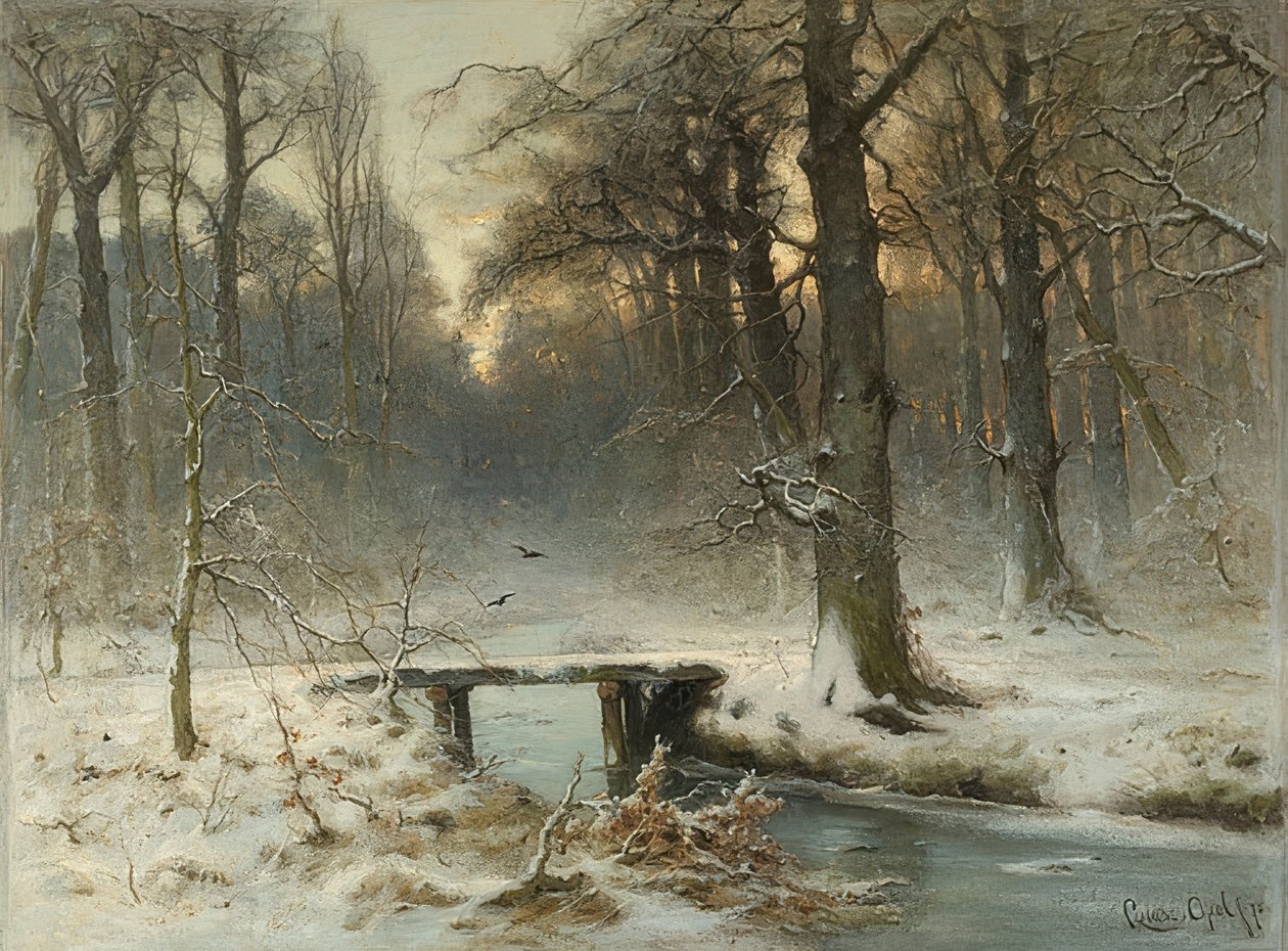En januarikväll i Haags skog. 1875 av Louis Apol