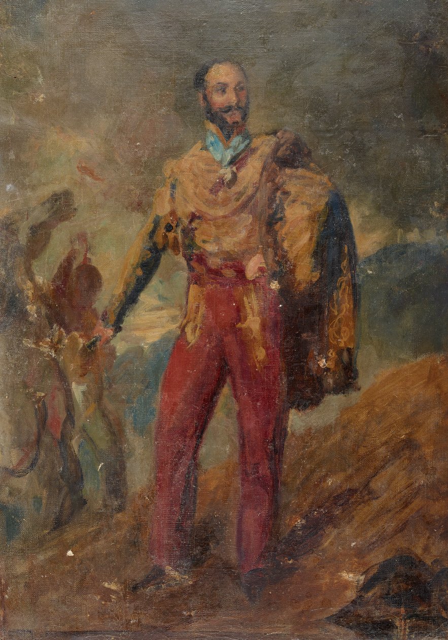 Porträttskiss av en stående officer av Louis Auguste Baron de Schwiter