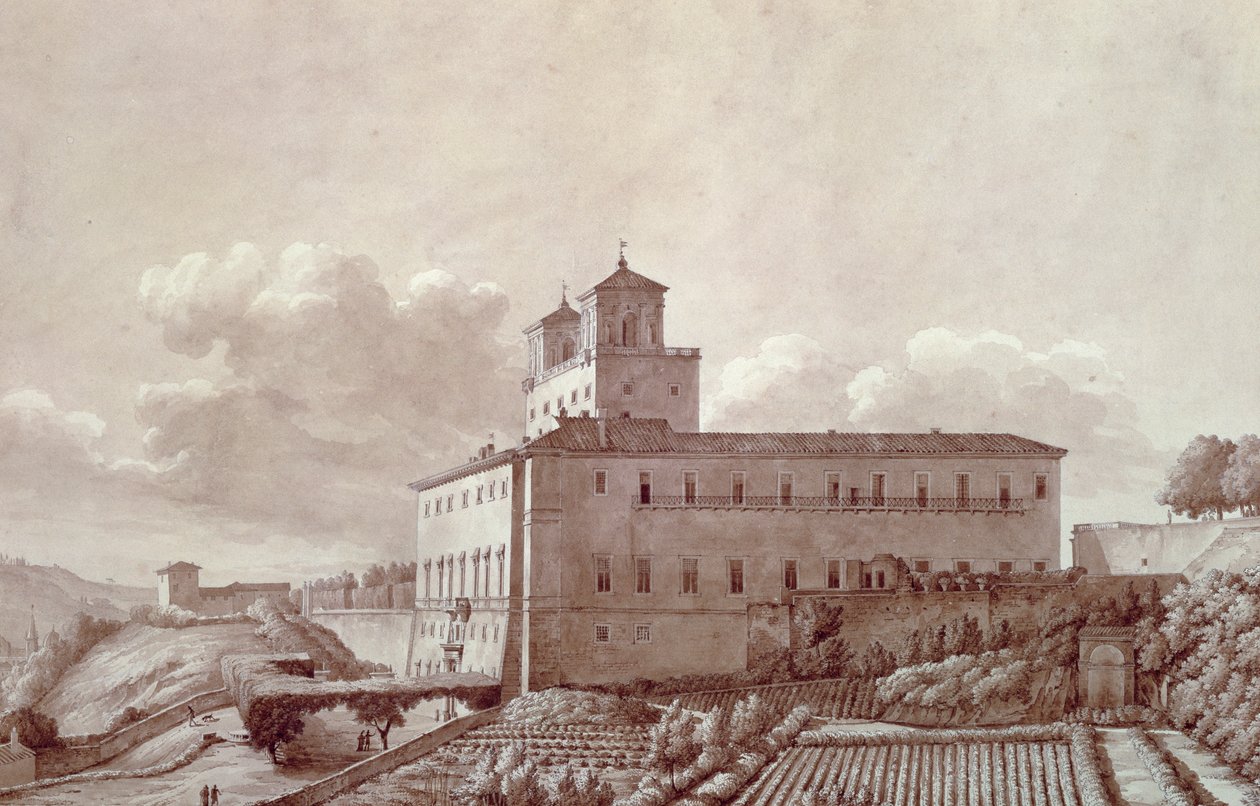 Villa Medici på Pincian Hill (Pincio) i Rom, av Louis-Auguste Boileau (1812-1896), Italien av Louis Auguste Boileau