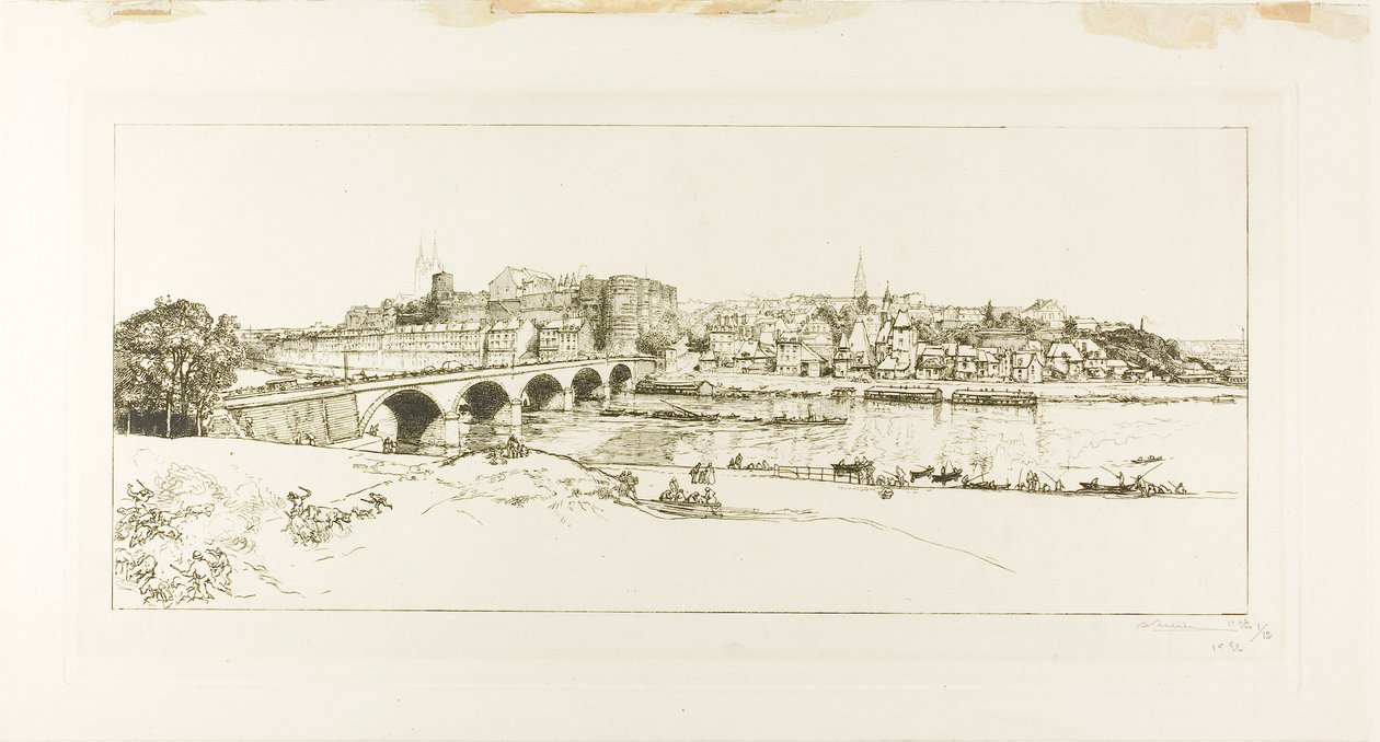 Angers: Panoramautsikt av Louis Auguste Lepère