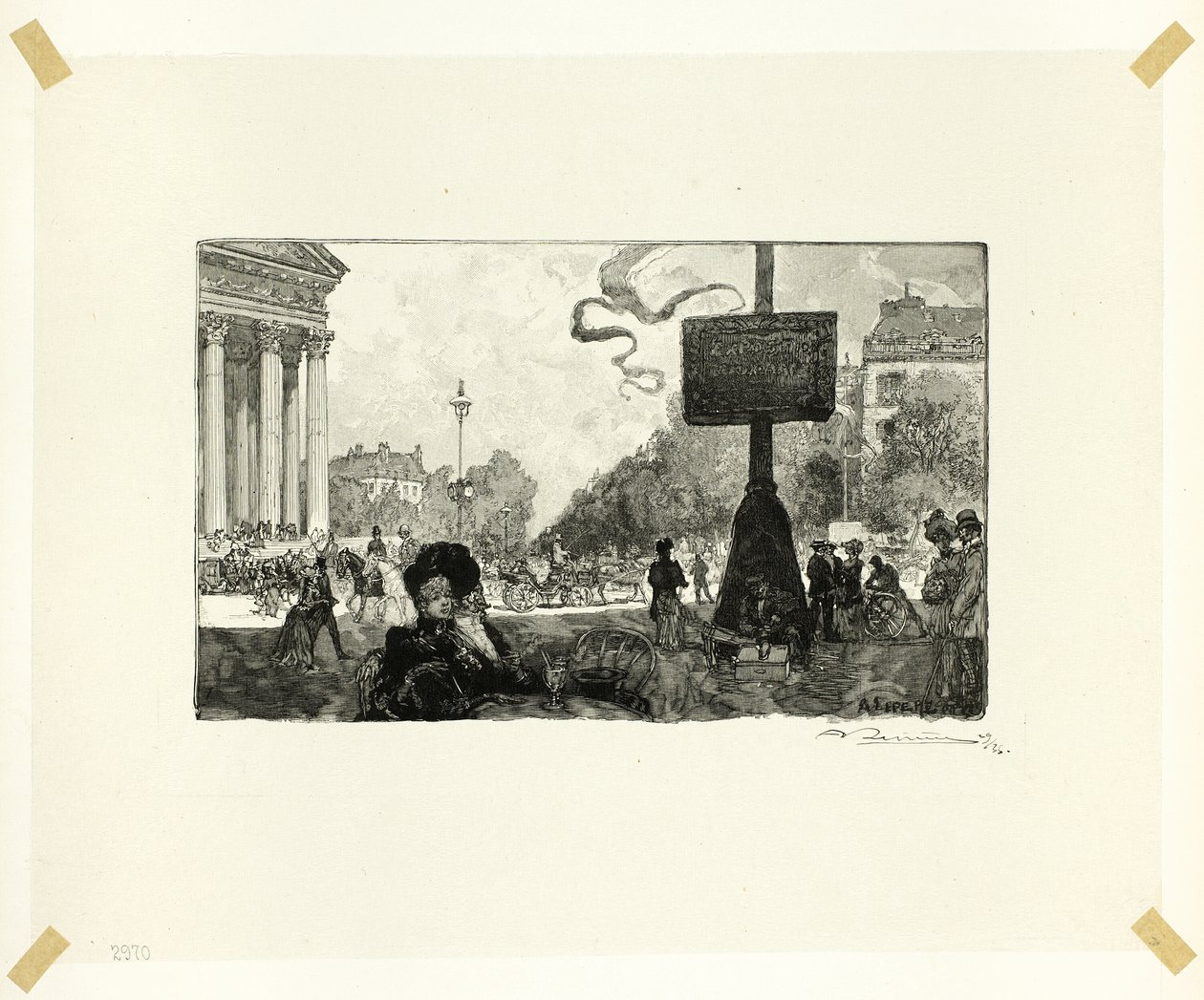 Hörnet av Rue Royale, sextonde bilden från Le Long de la Seine et des Boulevards av Louis Auguste Lepère