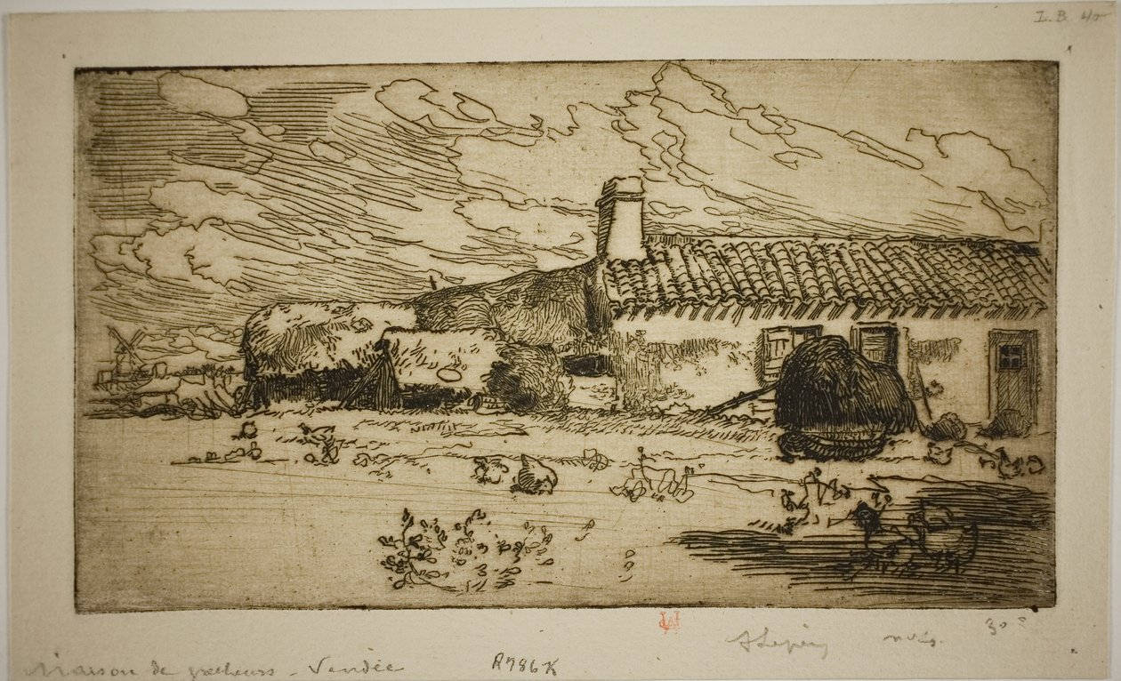 Fiskarens hus, St Jean-de-Mont av Louis Auguste Lepère