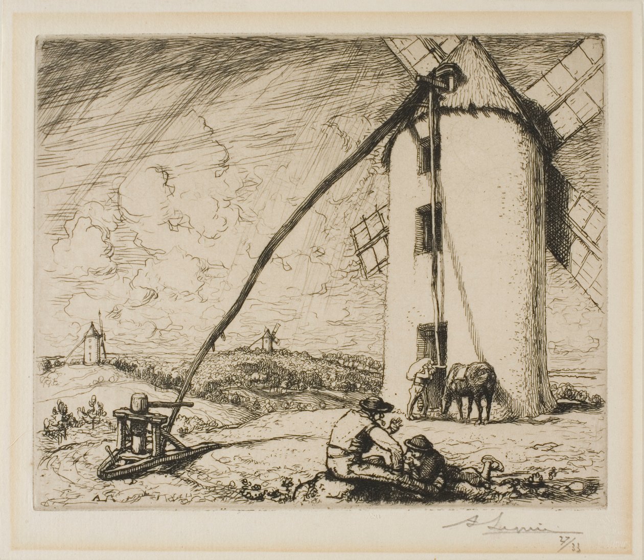 Le Moulin des Chapelles av Louis Auguste Lepère