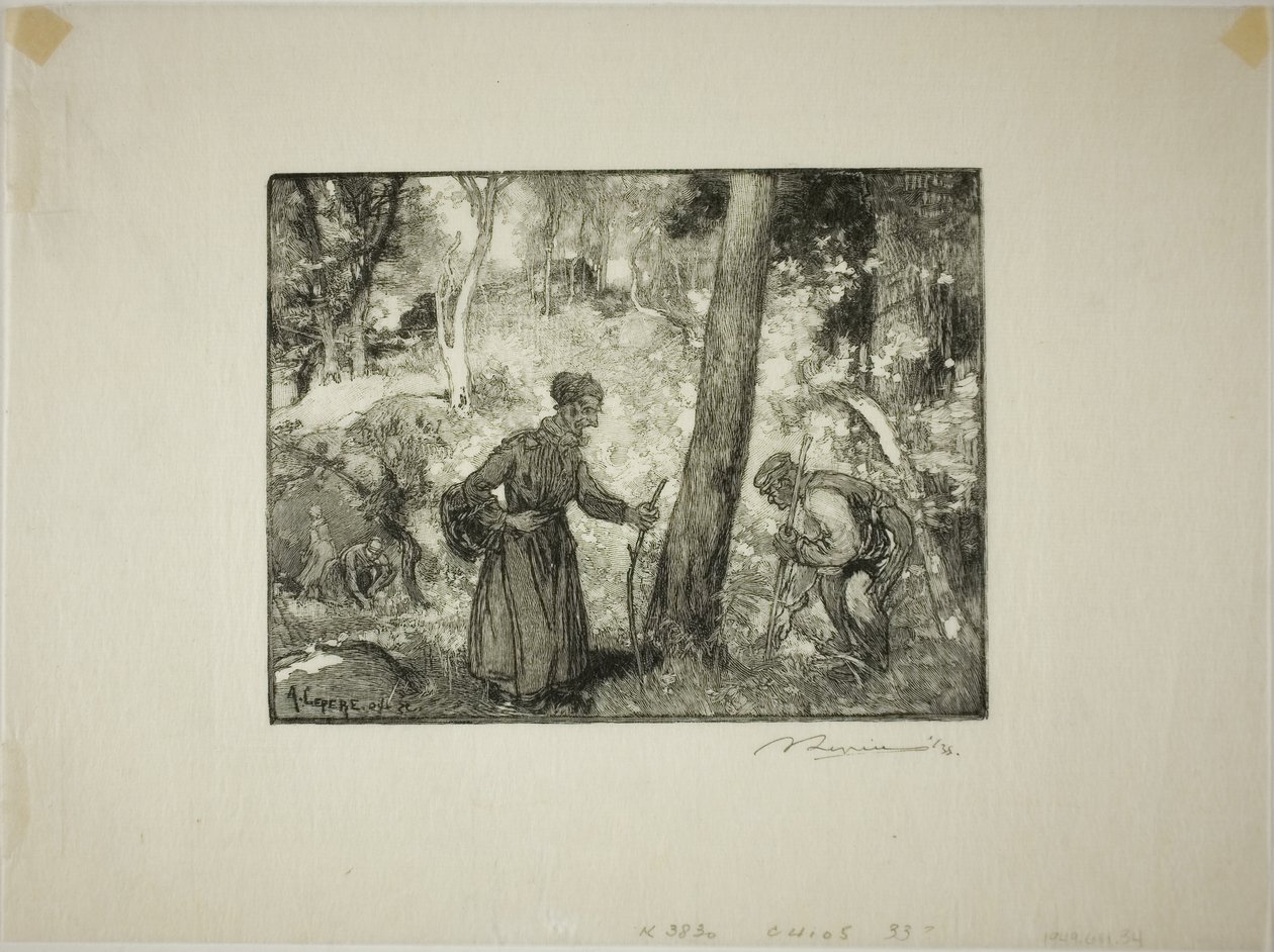 Svampjägare på Rocher Bernard av Louis Auguste Lepère
