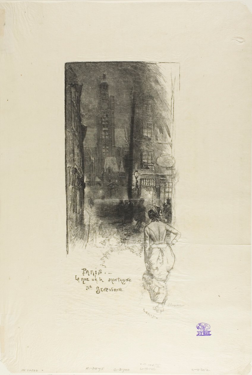 Paris: Rue de la Montagne-Ste-Geneviève av Louis Auguste Lepère