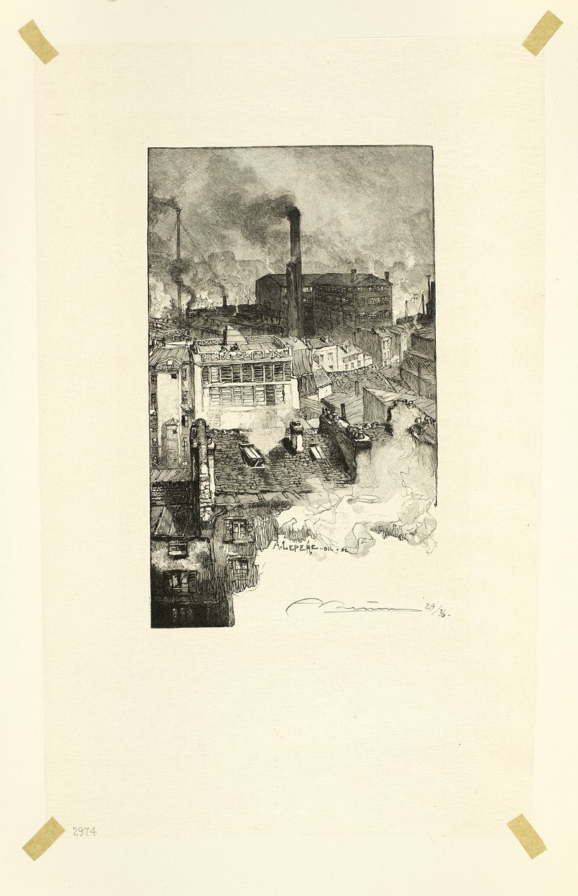 Quartier des Gobelins, plansch 20 från Le Long de la Seine et des Boulevards av Louis Auguste Lepère