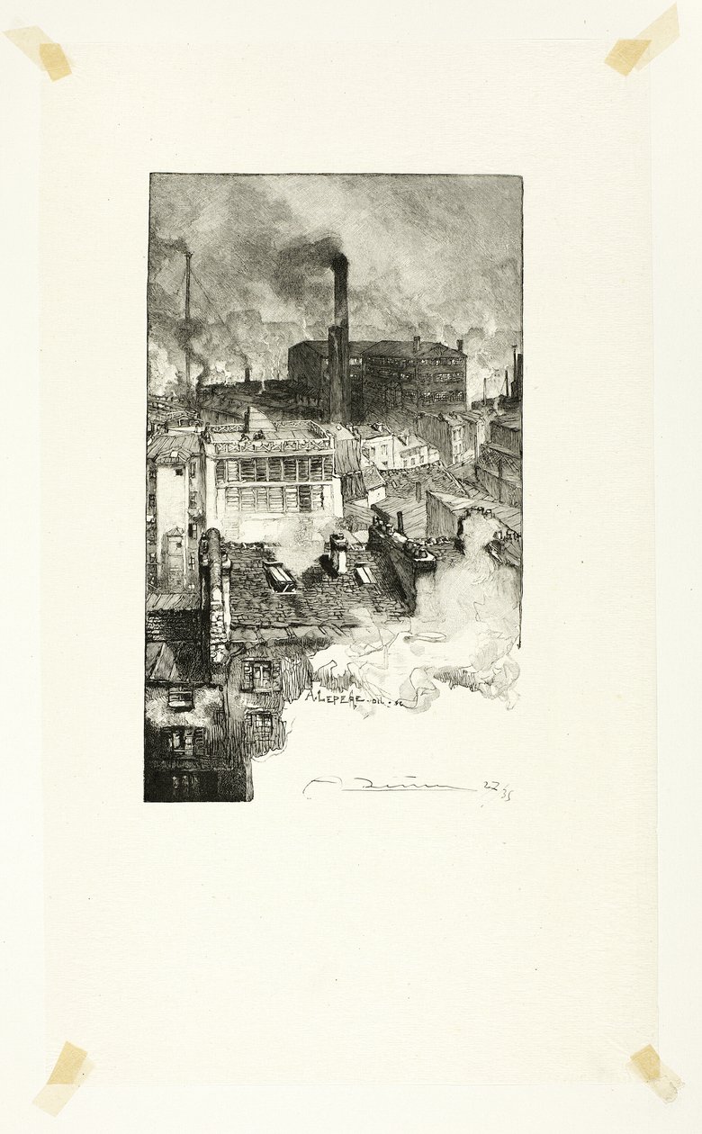Quartier des Gobelins, plansch 20 från Le Long de la Seine et des Boulevards av Louis Auguste Lepère