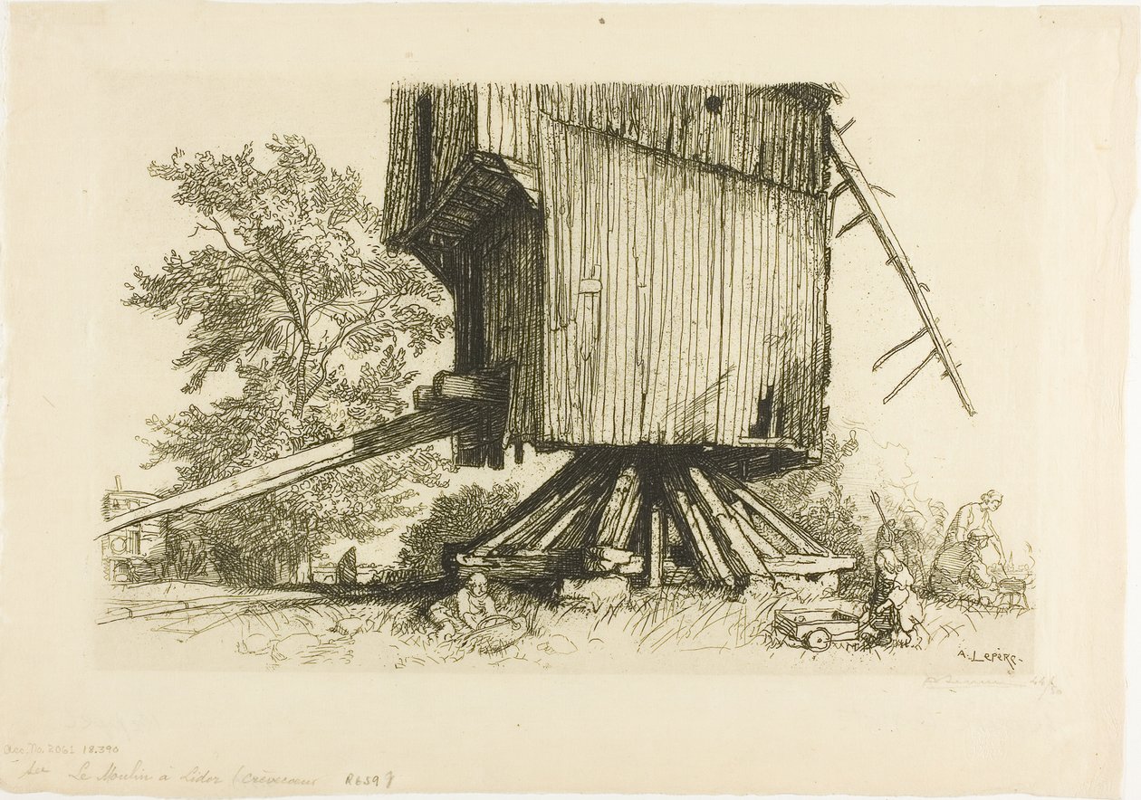 Lidors väderkvarn av Louis Auguste Lepère