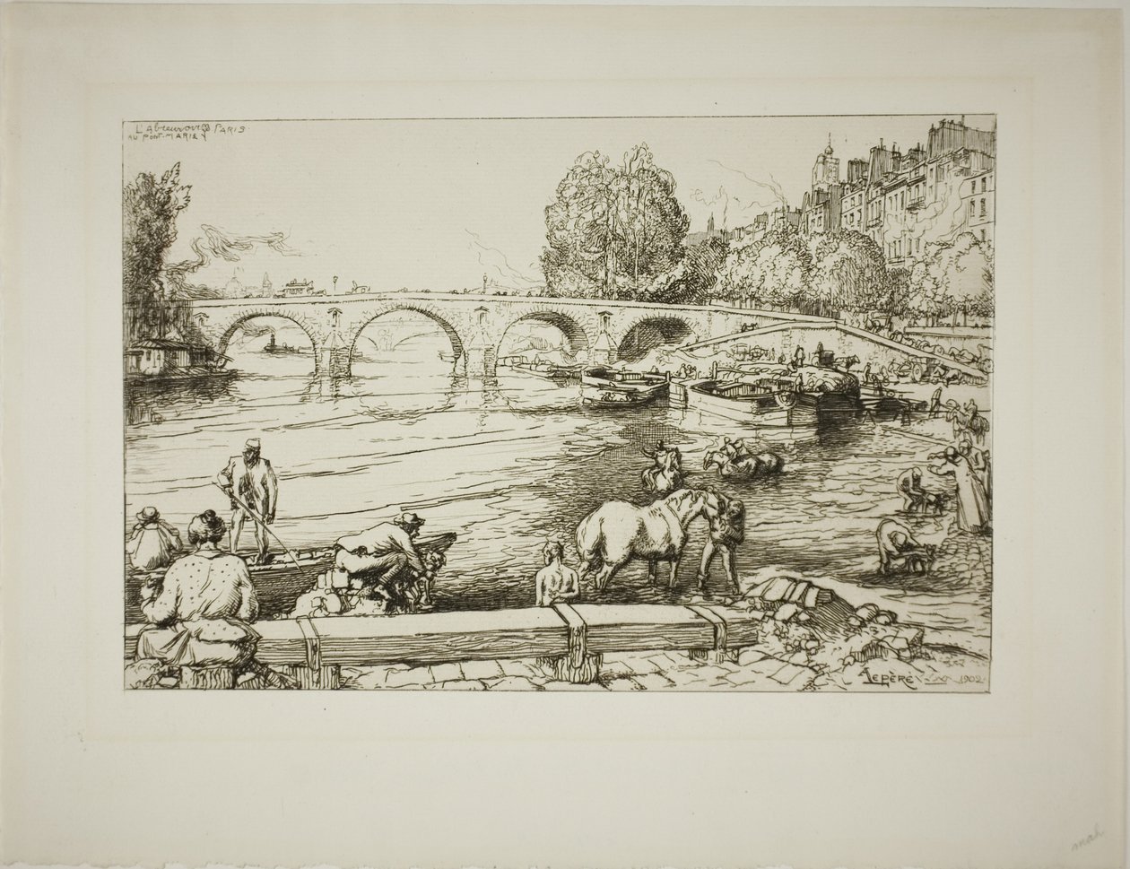 Vattenstället vid Pont Marie av Louis Auguste Lepère