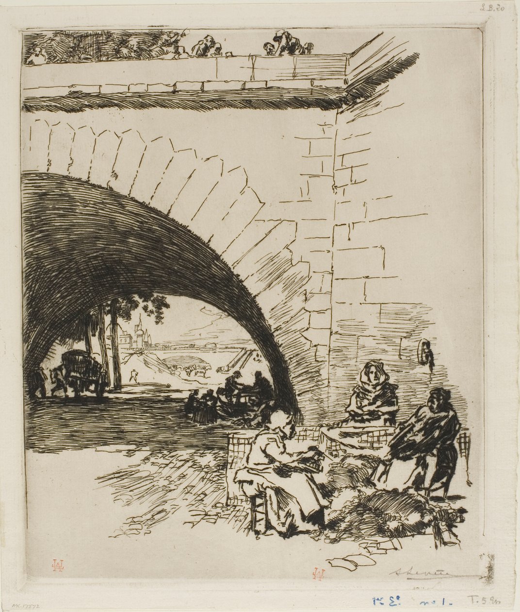Ullbonader vid Pont Marie av Louis Auguste Lepère