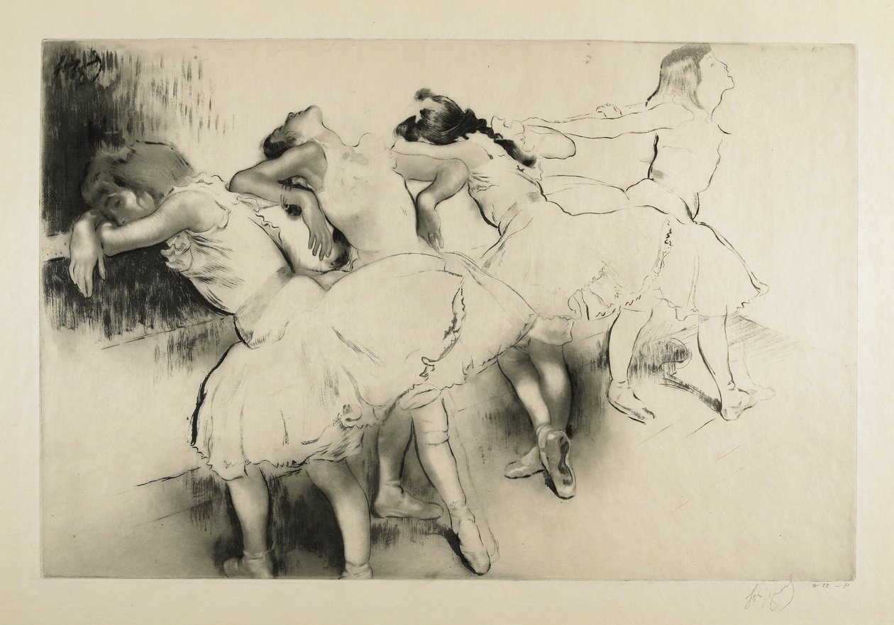 Fyra dansare i baren av Louis Auguste Mathieu Legrand