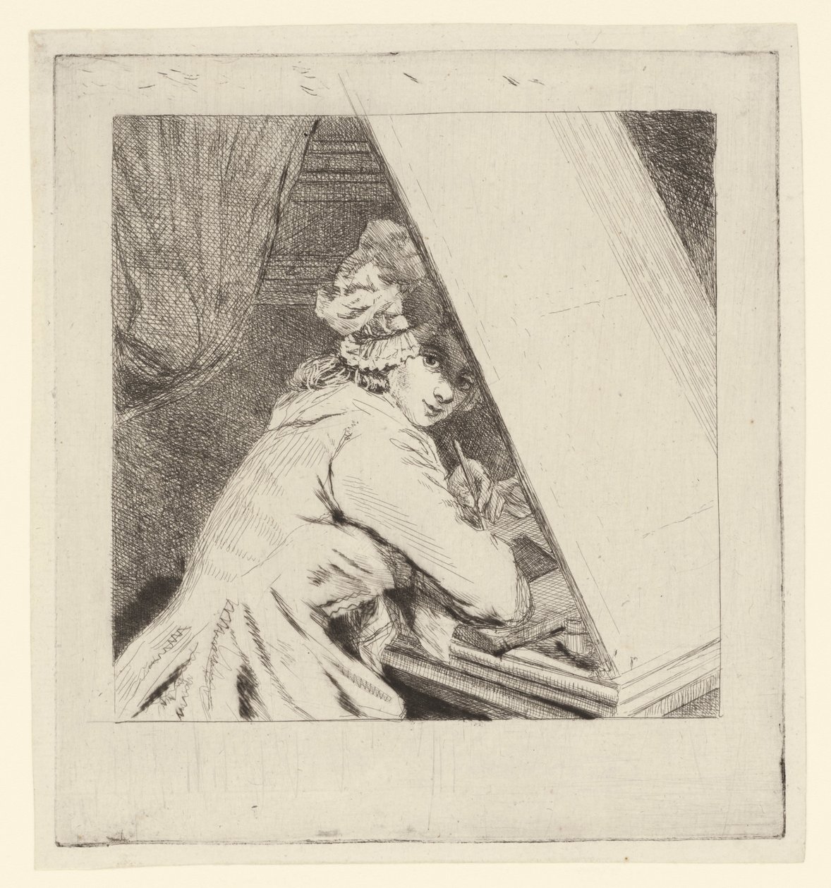 Porträtt Marie-Lambertine Coclers, vid leaf vituur av Louis Bernard Coclers