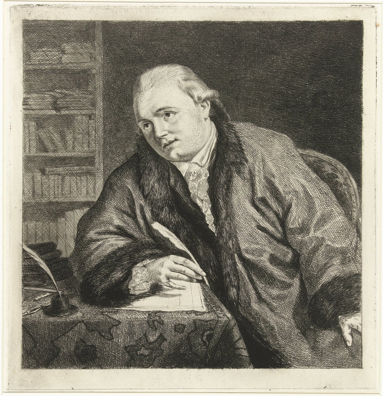 Porträtt av kompositören och etsaren Johan Antoni Kauclitz Colizzi av Louis Bernard Coclers