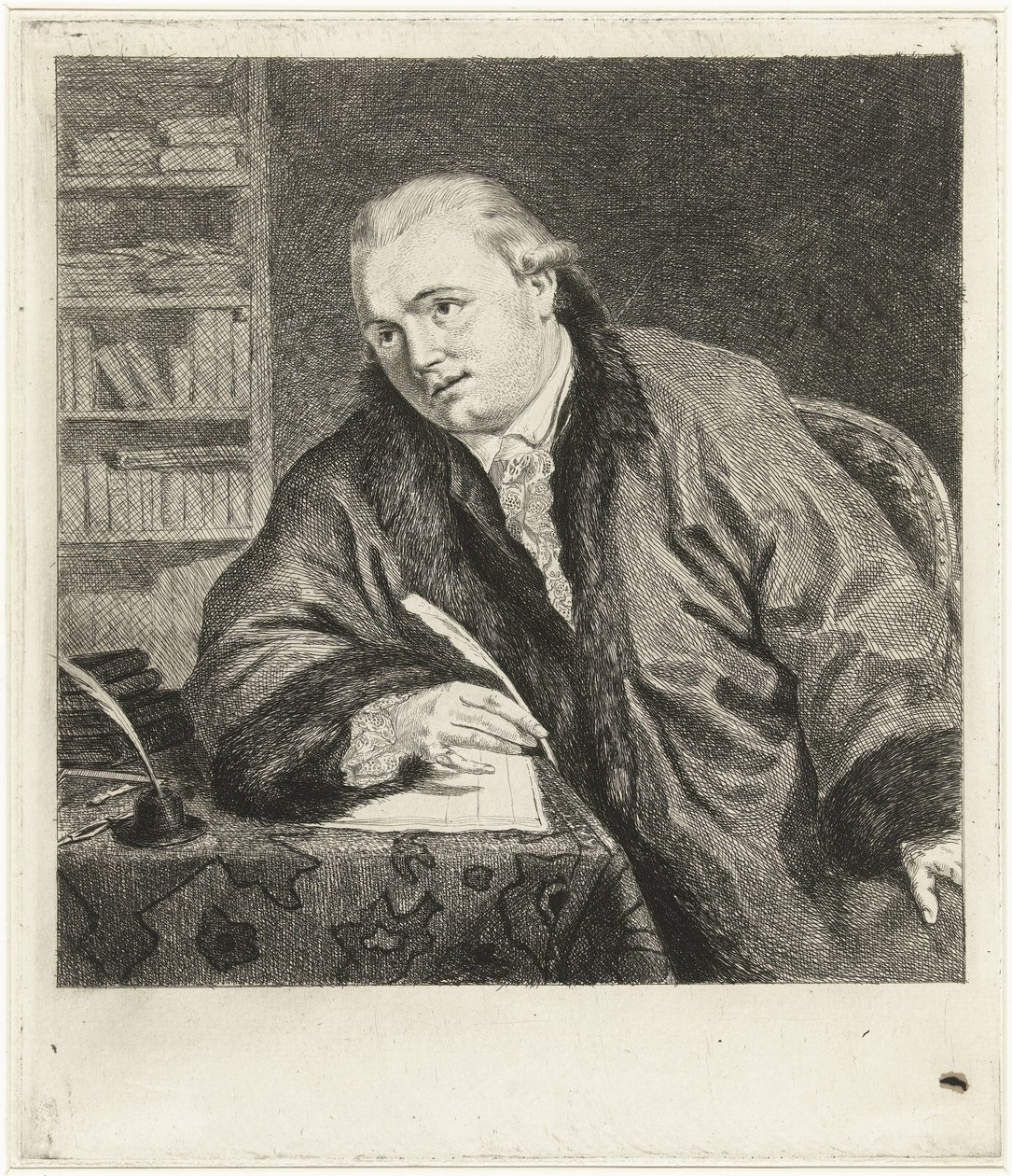 Porträtt av kompositören och etsaren Johan Antoni Kauclitz Colizzi av Louis Bernard Coclers