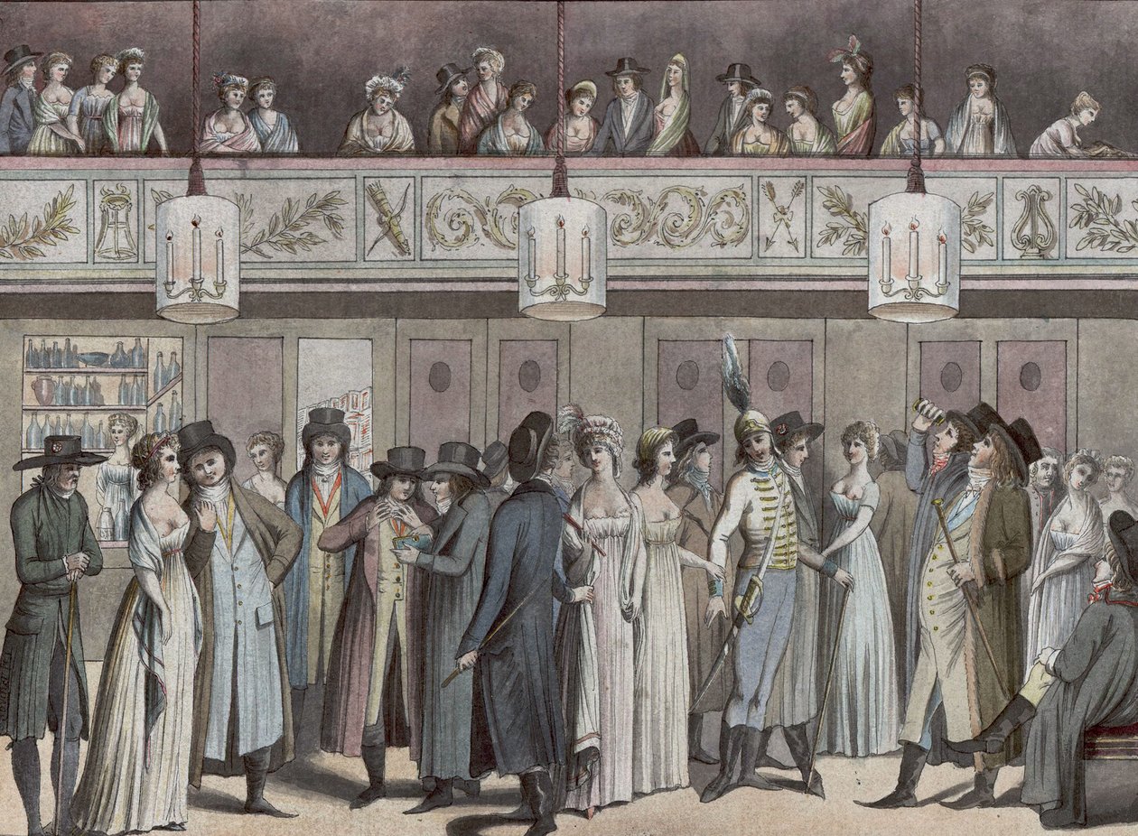 Foyer du Théâtre Montansier vid Palais-Royal). Hippolyte Destailleur Collection (1822-1893) av Louis Binet