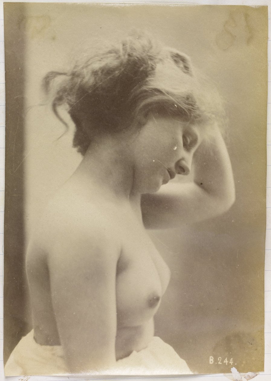 研究, の, 女性のヌード, 横から見たバスト av Louis Bonnard