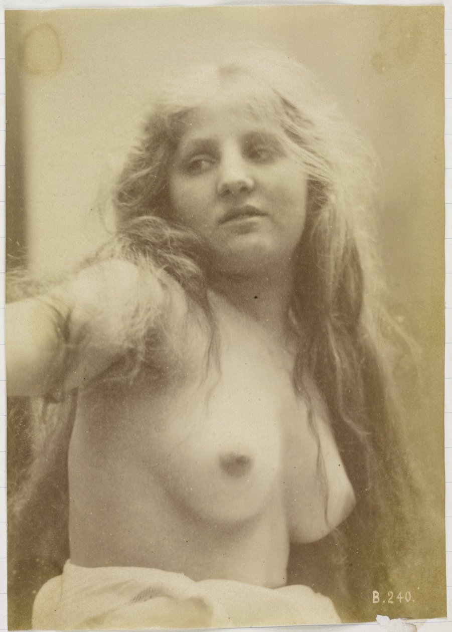 Studie av en kvinnlig nakenmodell, byst sedd framifrån av Louis Bonnard
