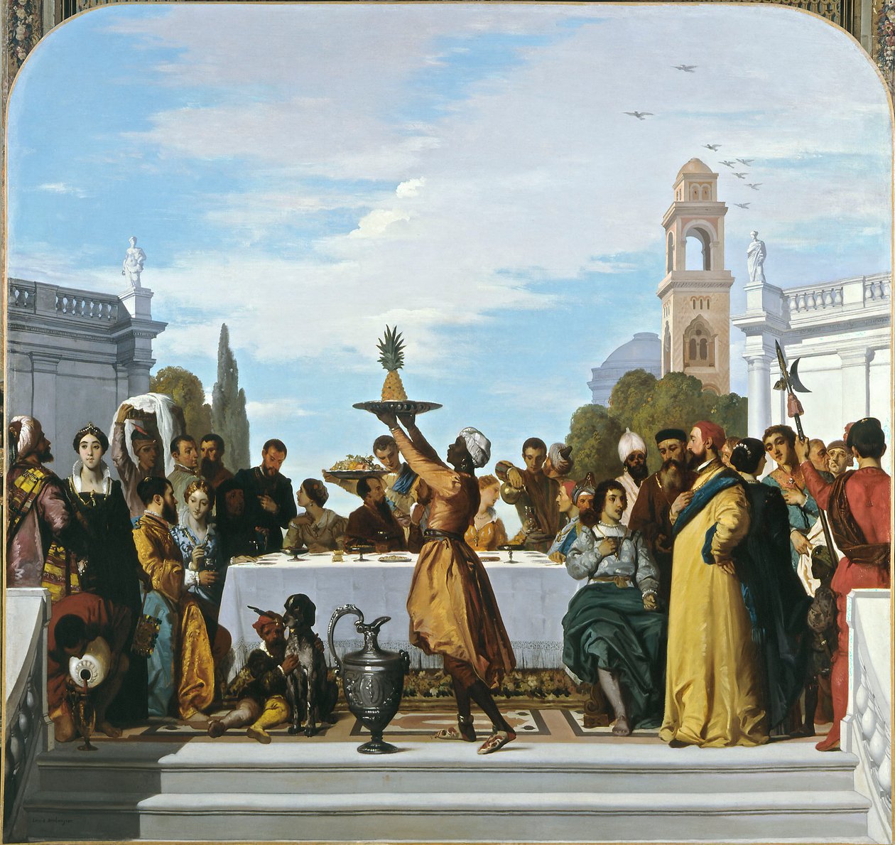 Fest i venetiansk stil, mittpanel av Louis Boulanger