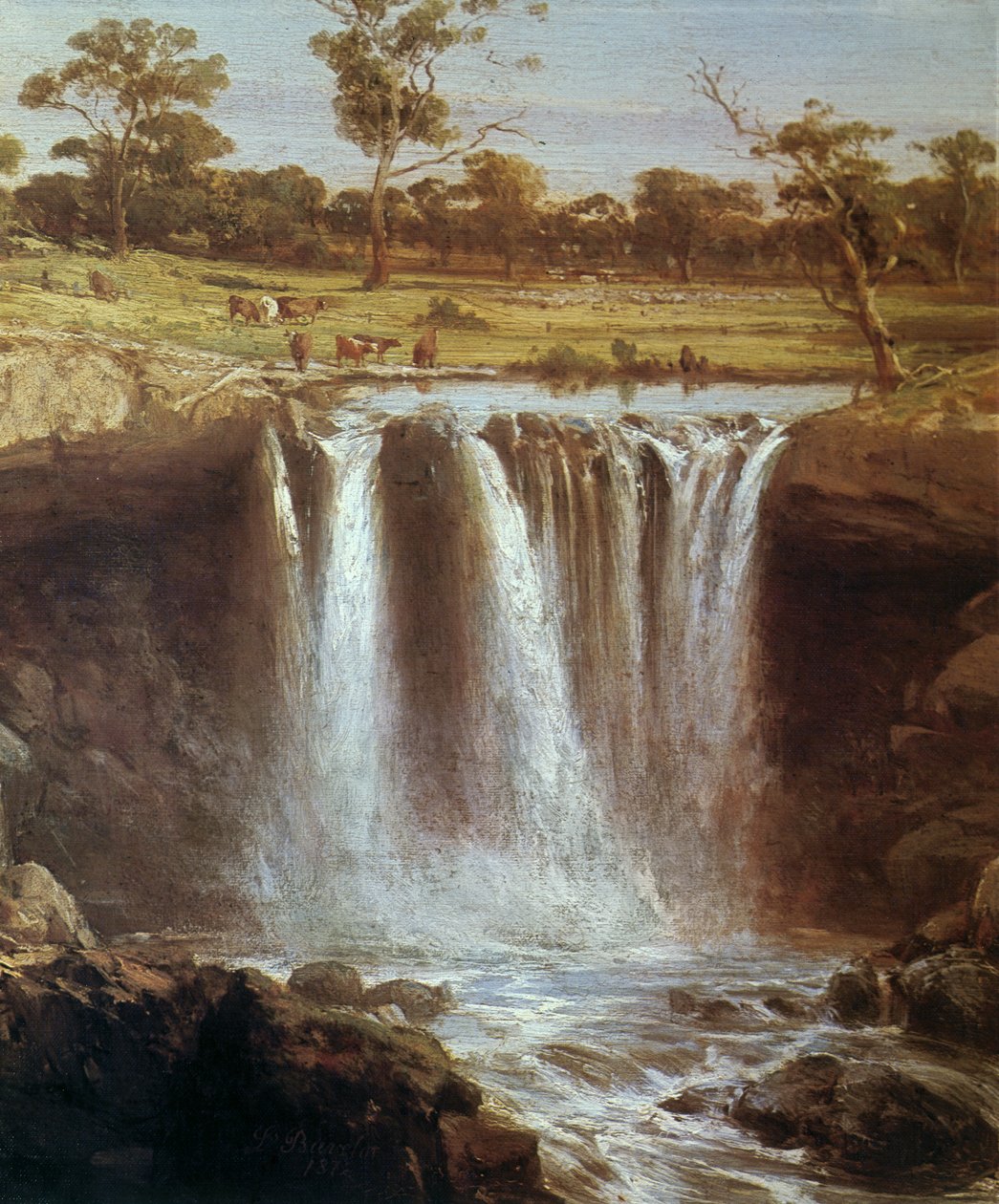 Falls on the Wannon, Australien av Louis Buvelot