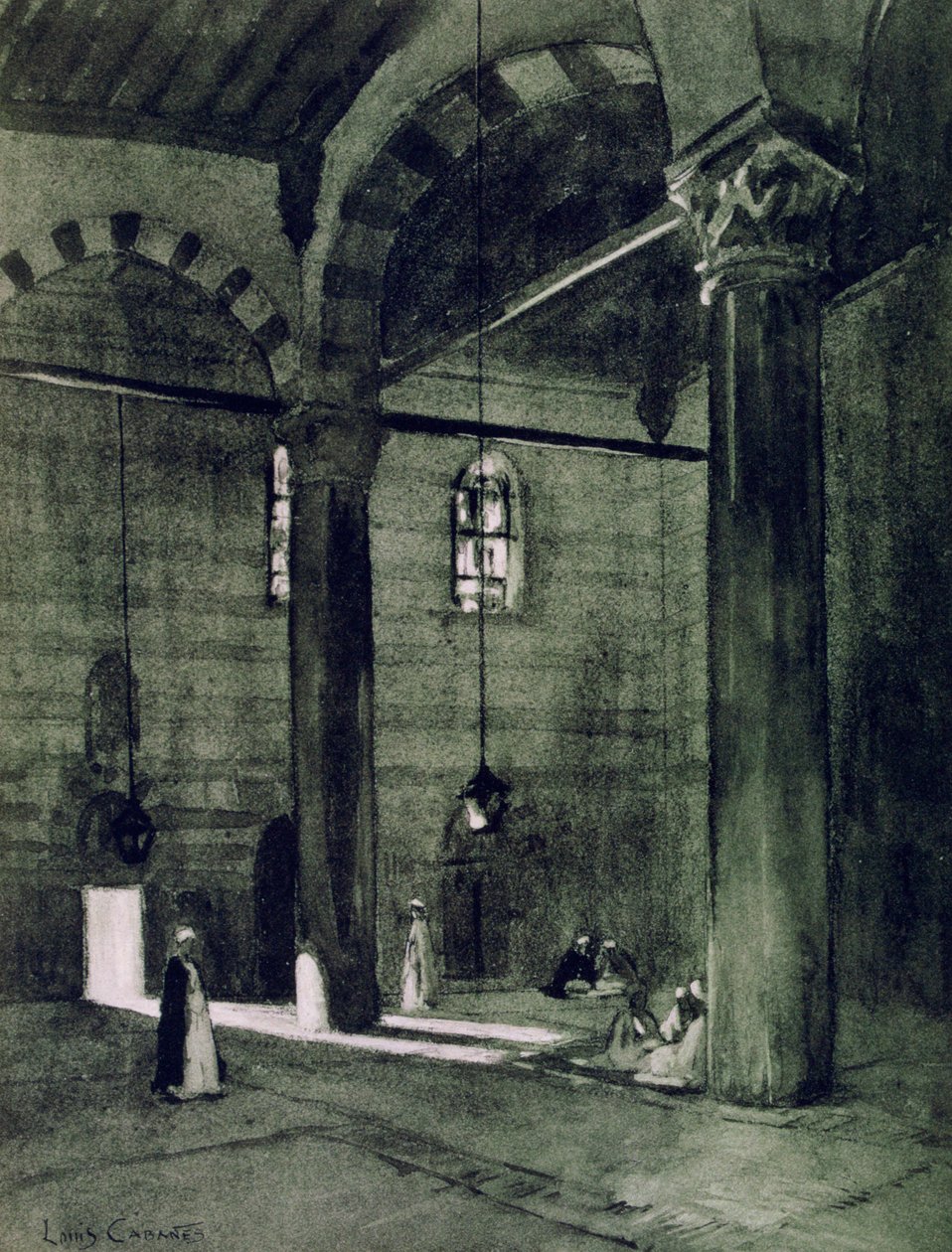 Al-Rifai-moskén, Kairo, Egypten, 1928 av Louis Cabanes
