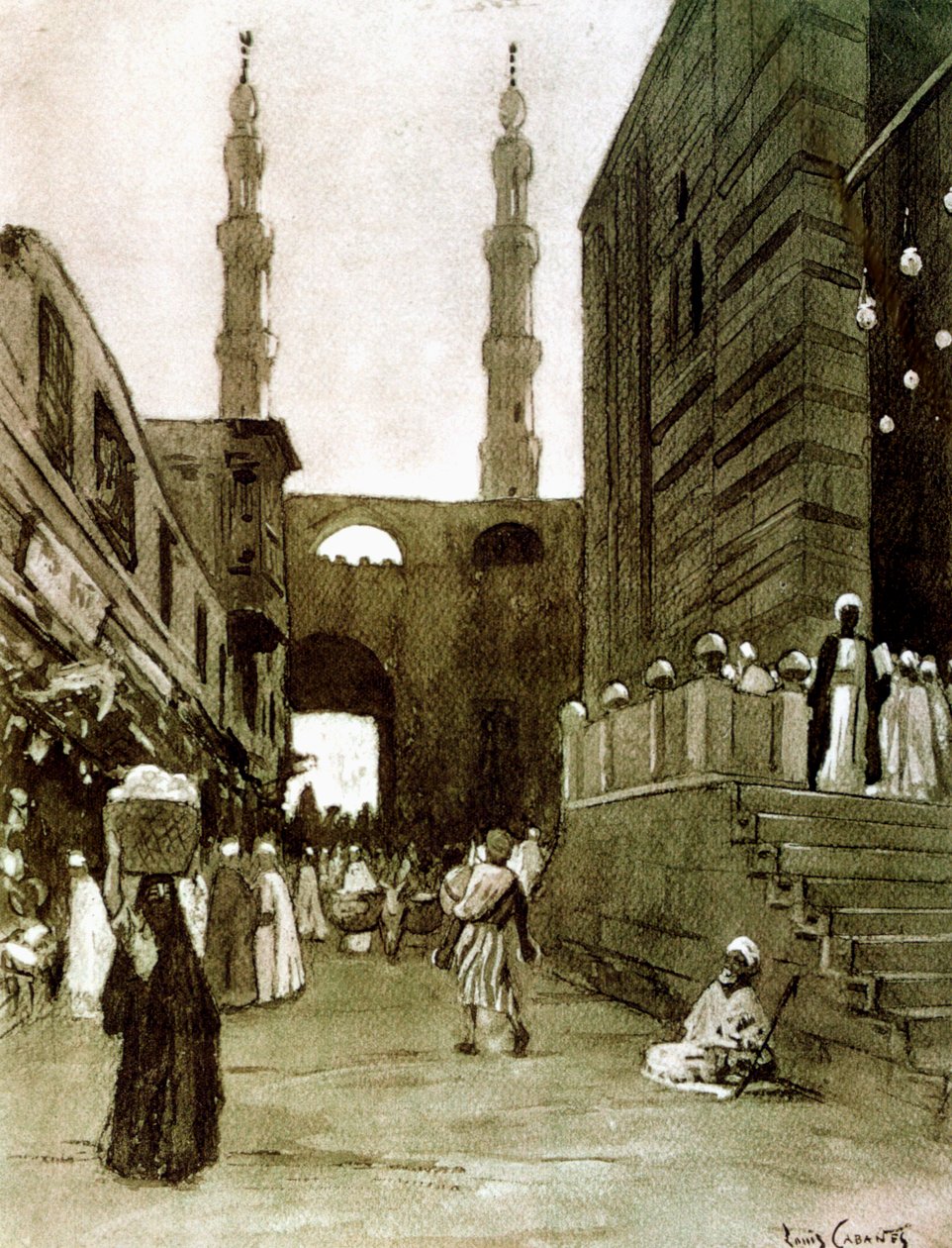 Bab El Fetouh, Kairo, Egypten, 1928 av Louis Cabanes