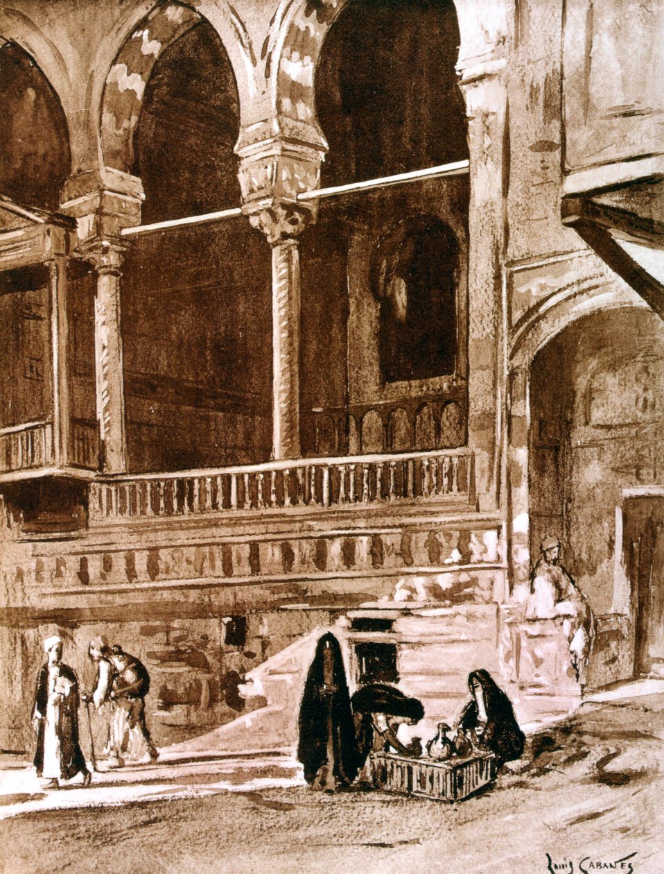 The House of the Qadi beit el-qadi, Kairo, Egypten, 1928 av Louis Cabanes