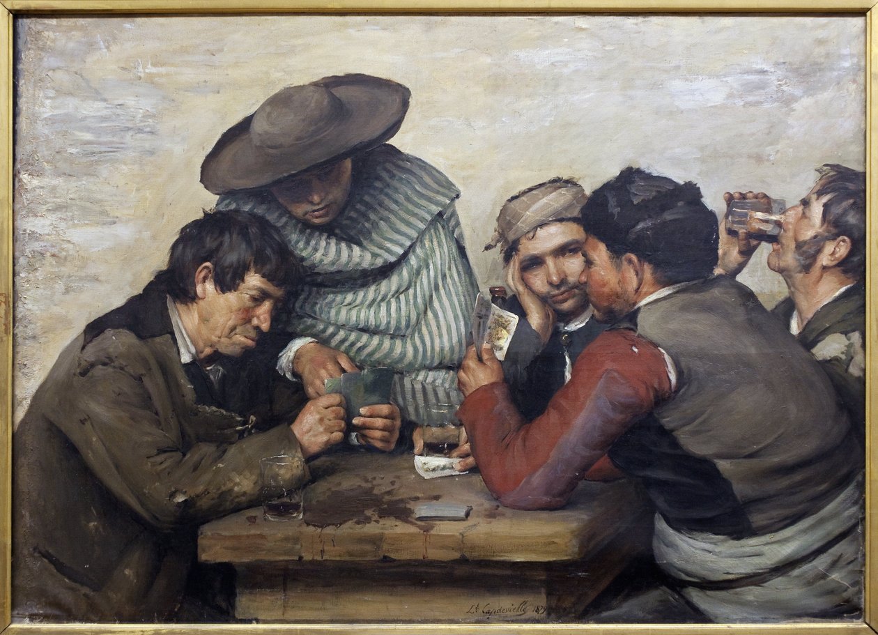 spanjorer. Målning av Louis Capdevielle (1850-1905), olja på duk av Louis Capdevielle