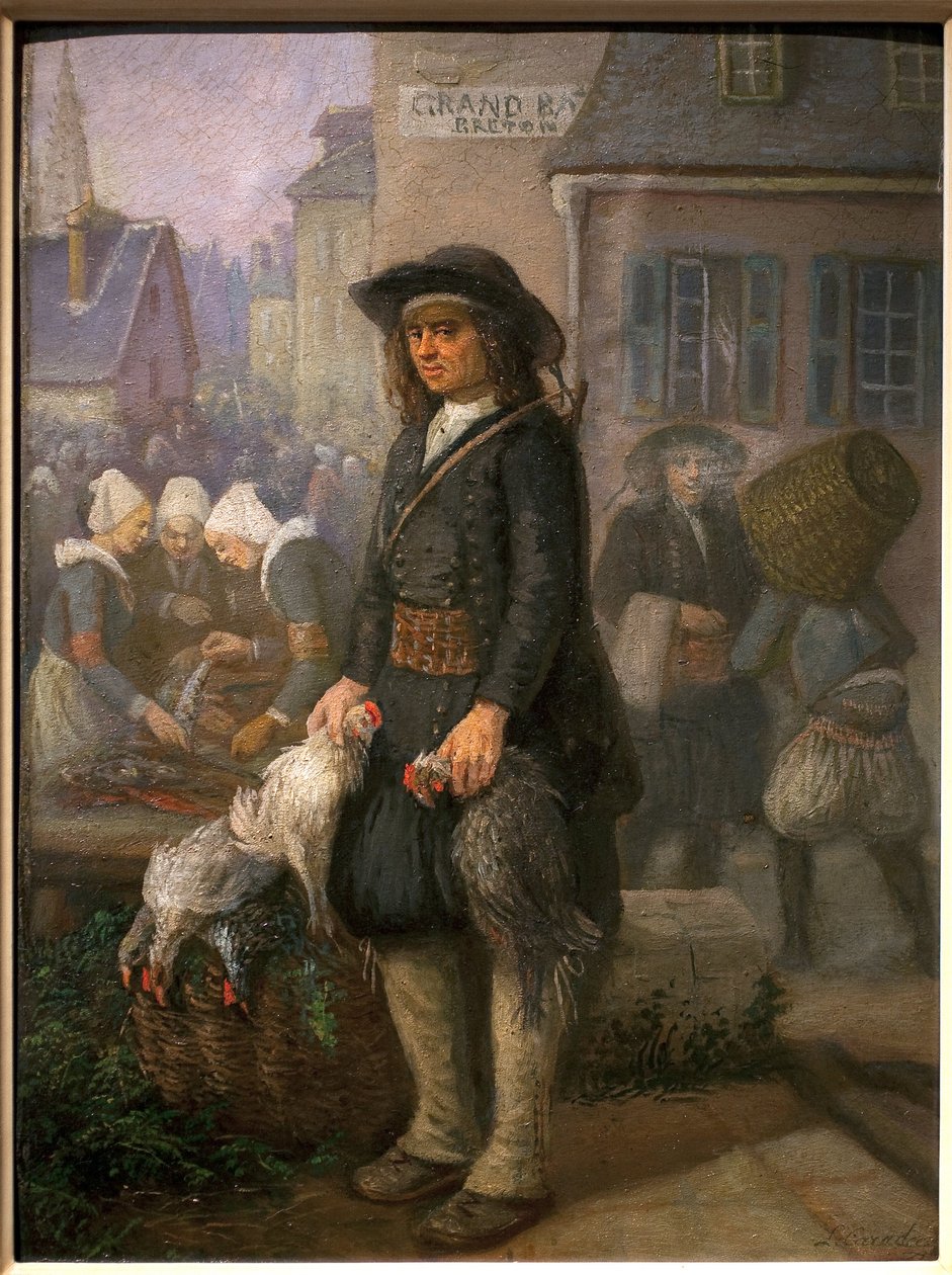 Vandringsscen i Bretagne. Målning av Louis Caradec (1802-1888). Olja på duk, ca 1850. Bretonmuseet i Quimper. av Louis Caradec