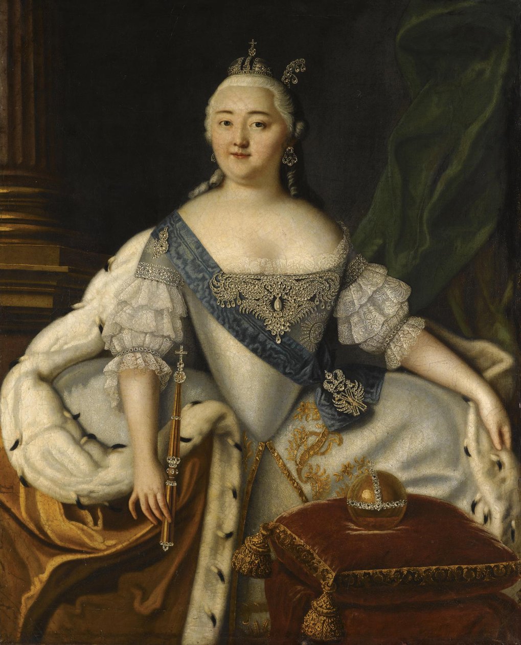Porträtt av kejsarinnan Elisabeth 1709-1762 av Louis Caravaque