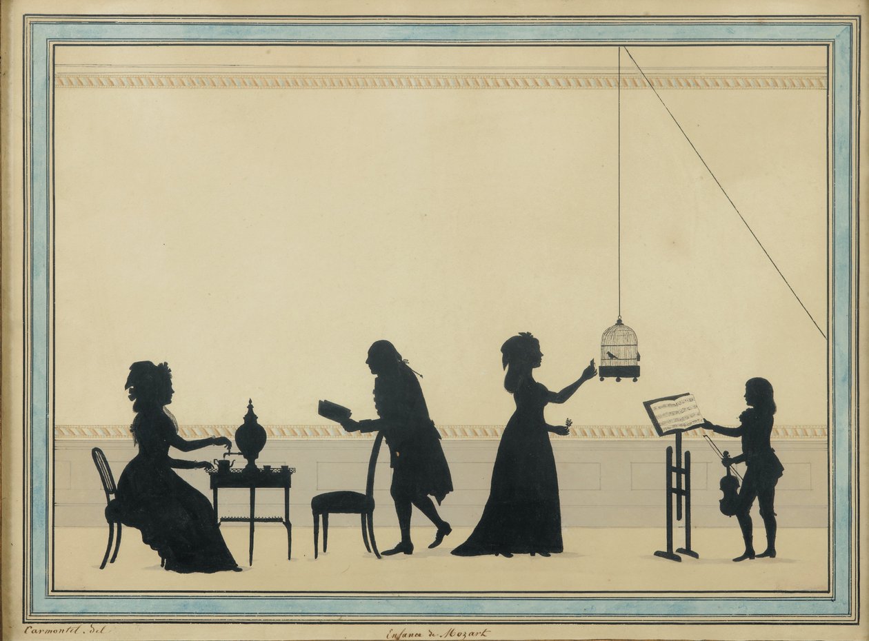Familjen Mozart, ca. 1763 av Louis Carrogis dit Carmontelle