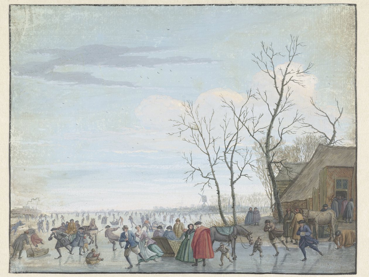 Vinterlandskap med iskul av Louis Chalon