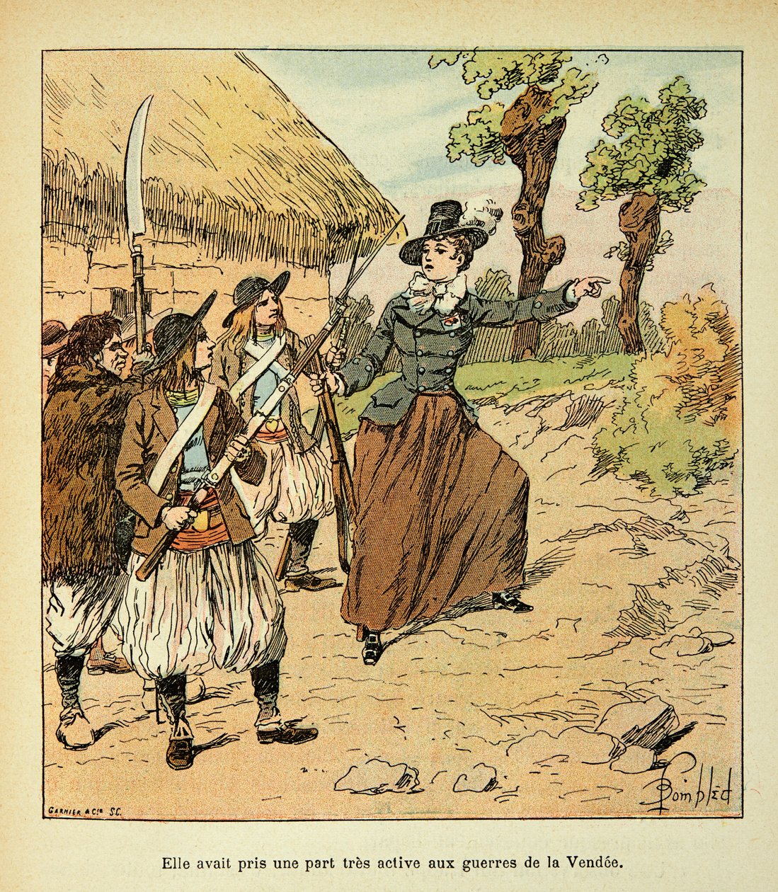 Illustration av Bombled Louis (1862-1927) från boken "The Memorial of Saint Helene" av greve Emmanuel de Las Cases (1766-1842): Vendekriget, privat samling av Louis Charles Bombled