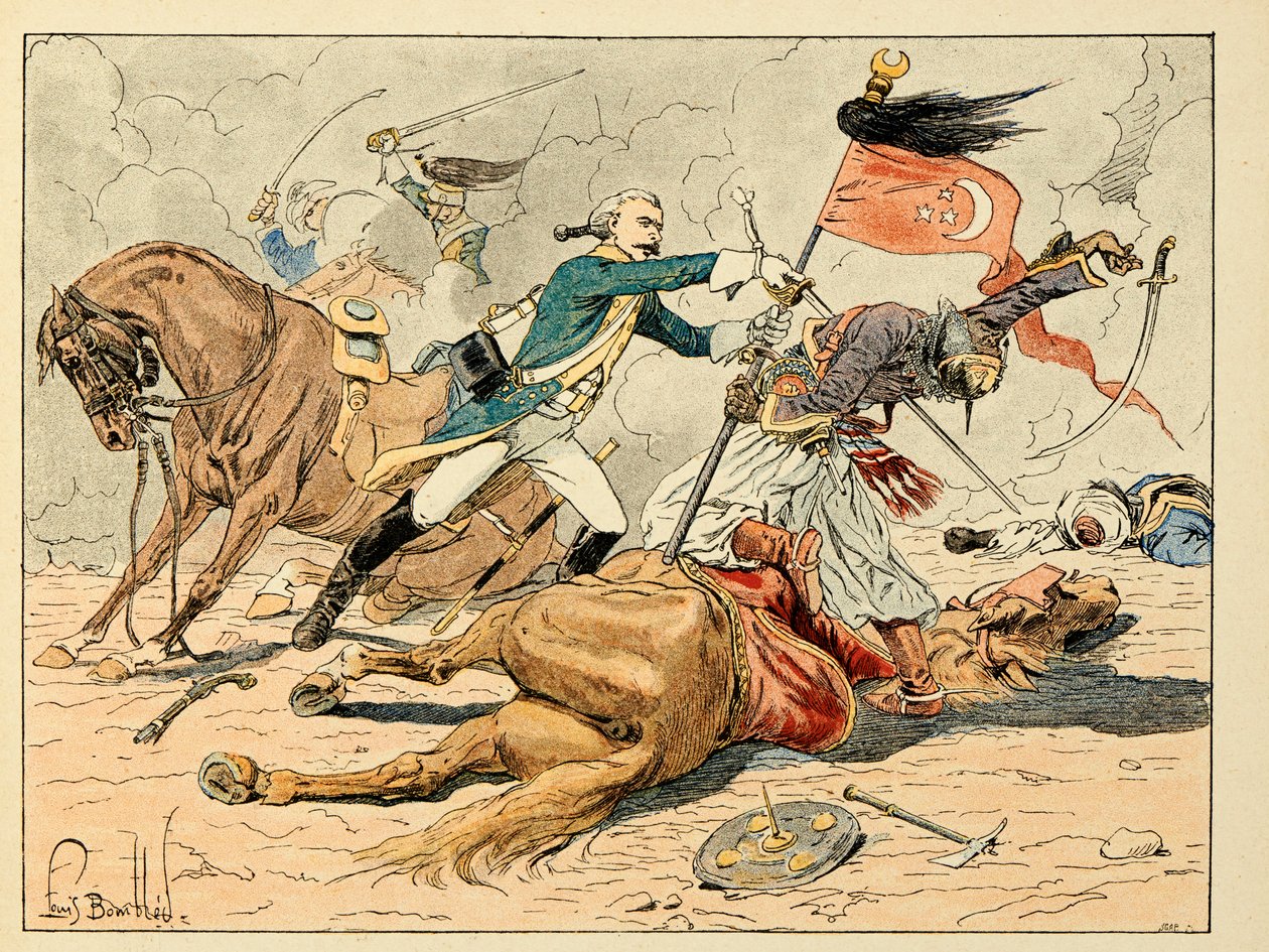 Illustration hämtad från boken "Les heros du Siecle", anekdotiska reciter av Dick de Lonlay och illustrerad av Louis Bombled (1862-1927) av Louis Charles Bombled